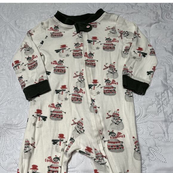 Burt's Bees Organic Snowman Sleeper PJs 6-9m - Picture 5 of 5